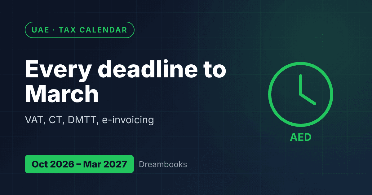 UAE Tax Deadlines from October 2026 to March 2027: The Complete Calendar