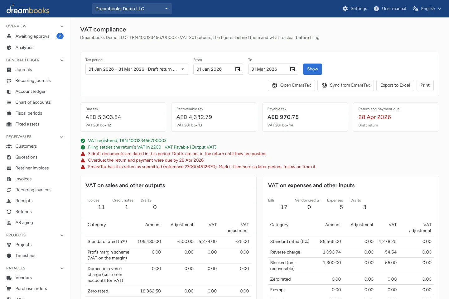 From invoice to EmaraTax, with nothing re-typed